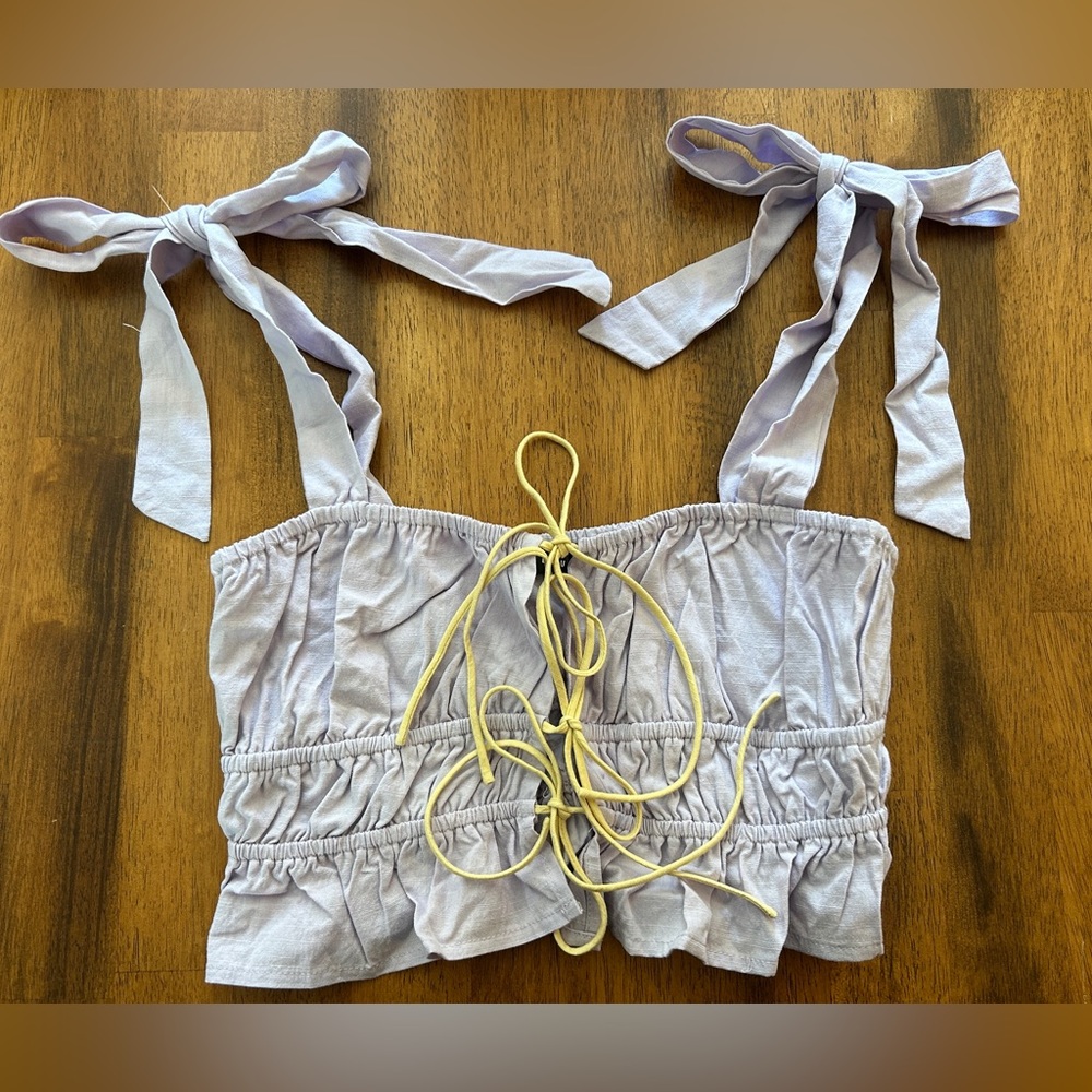 cropped front tie boutique tank